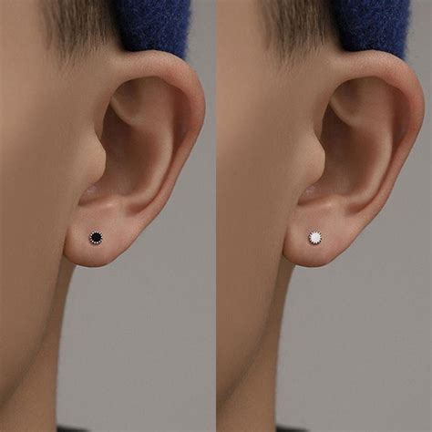 anting anting kacang perak  lelaki ins niche bergaya tiktok
