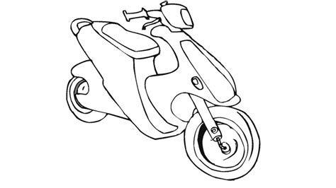 Dibujo De Scooter Para Colorear Y Pintar