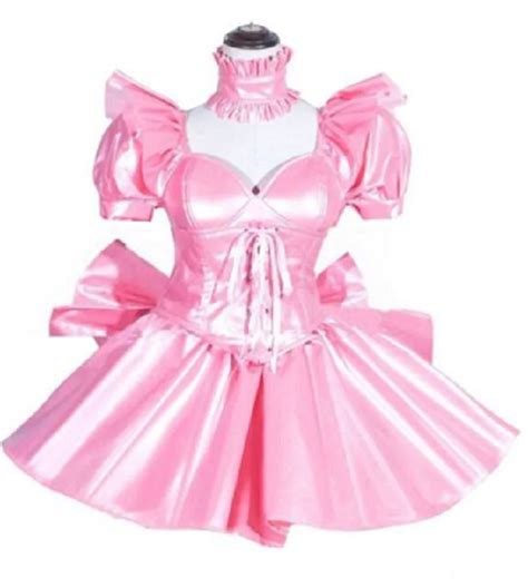 Hot Sale Corset Tight Pink Girly Sexy Maid Girl Lockable Satin Dress Cos Costume Custom Cosplay
