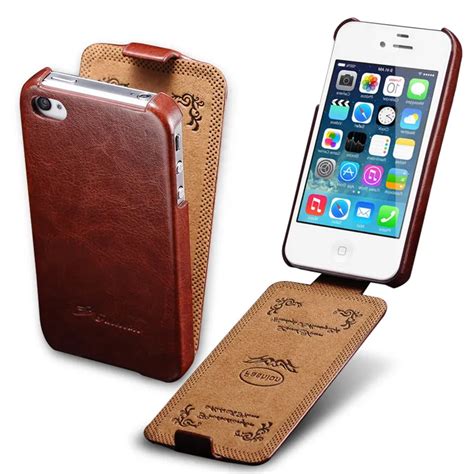 Купить Flip чехол для iPhone 4 и 4S искусственная клетку чехол телефона ...