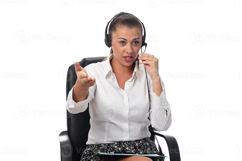 Personal Assistant In The Business Hot Helpline Worker Female Operator Of Call Center With