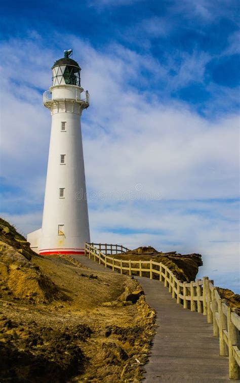 Castlepoint Lighthouse North Island New Zealand Stock Photo Image