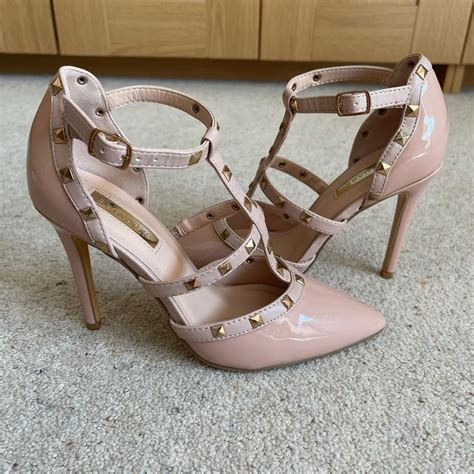 Nude Pink Studded Heels Size UK Worn Once In Depop