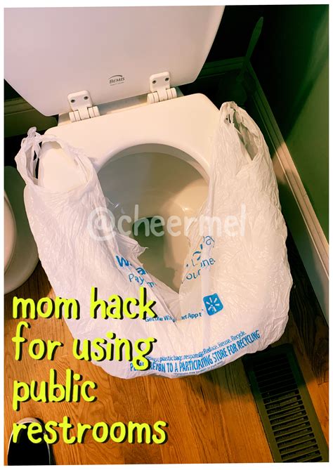 Mom Hack: Using Plastic Shopping Bags for Public Toilets