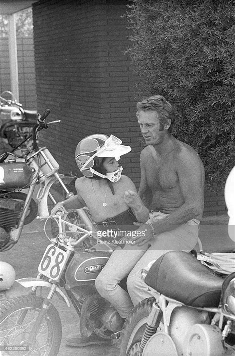 Portrait Of Celebrity Actor Steve Mcqueen With His Son Chad Mcqueen