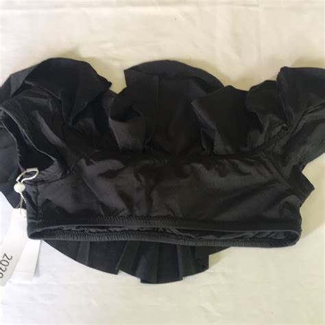 Trina Turk Swim Trina Turk Getaway Solids Ruffle Bikini Top 220 Black Poshmark