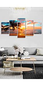 Amazon Ephany Abstract Beach Canvas Wall Art Landscape Art