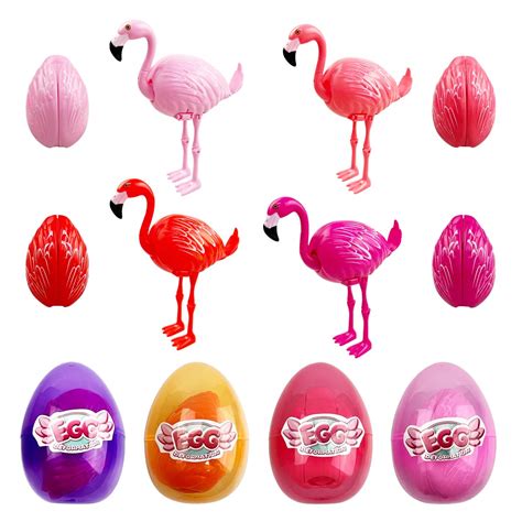 Anditoy 4 Pack Jumbo Flamingo Deformation Prefilled Eggs with Toys ...