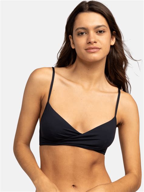 Roxy Bikini Top Sd Beach Classics Wrap Bra Costumi Donna Nero Nencini Sport