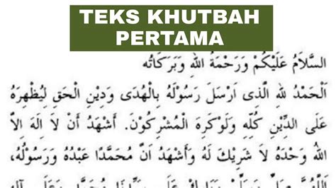 Teks Khutbah Pertama Youtube