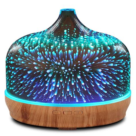 Porseme 500ml Essential Oil Diffuser 3d Silver Glass Aromatherapy