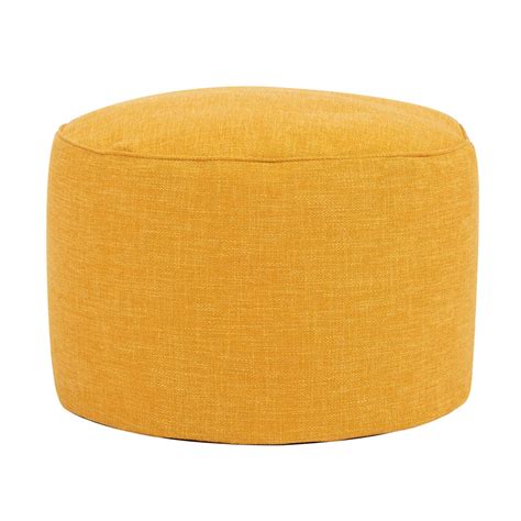 Pouf Rond Icon Jaune Ocre 55x55cm Leroy Merlin