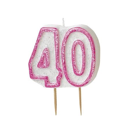 Pink Glitz Number 40 Candle 40th Birthday Cake Candles Birthday