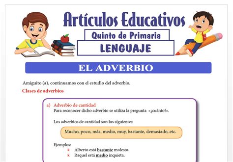 El Adverbio Para Quinto De Primaria — Articulos Educativos