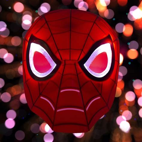 Светящаяся карнавальная маска "Человек-паук", цвет красный / Сувенирная ...