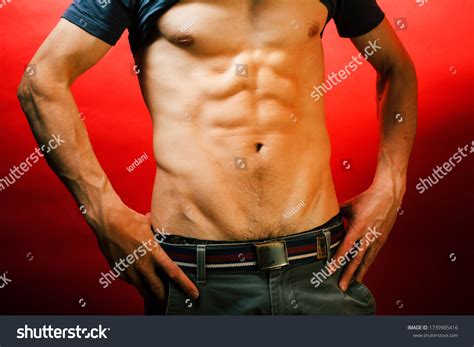 Man Standing Naked Torso Abc On Stock Photo Shutterstock