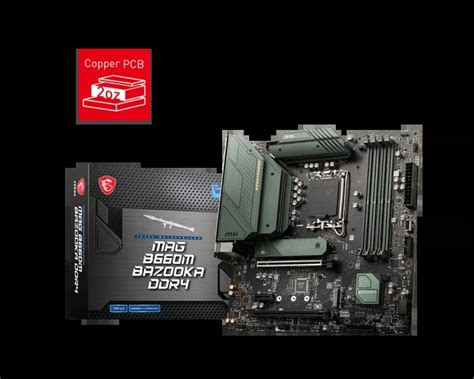 MSI MAG B660M BAZOOKA DDR4 LGA 1700 Micro ATX Motherboard