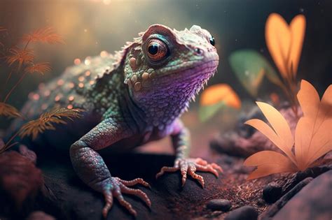 Premium Ai Image Lizard Iguana Tends To Blend Into Its Surroundings