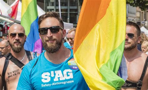 Muscled Handsome Men Attending The Gay Pride Parade Also Known As Christopher Street Day