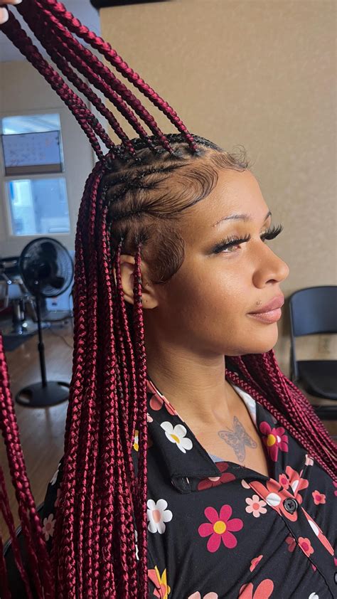 burgundy braids hair 6