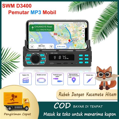 Jual SWM D3400 Braket Pemutar FM Bluetooth Mobil Memposisikan Mobil