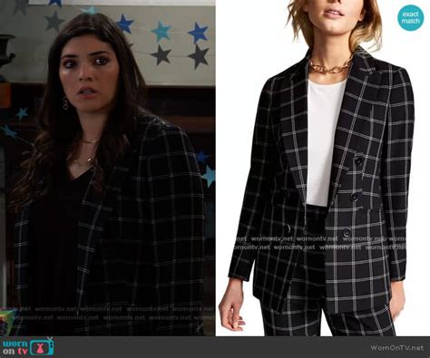 Wornontv Brook Lynns Black Windowpane Blazer On General Hospital