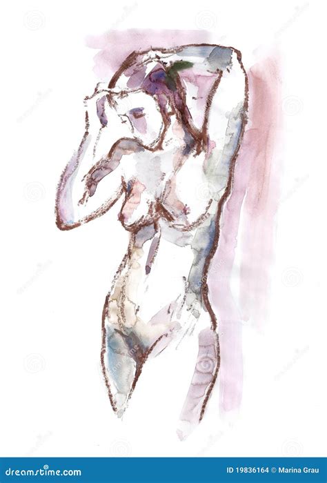 Watercolor Nude Stock Illustration Illustration Of Brushstroke 19836164