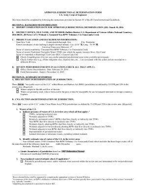 Fillable Online Lrb Usace Army APPROVED JURISDICTIONAL DETERMINATION