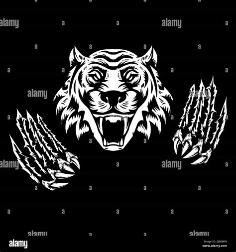 Tiger Head And Claws Design Element For Logo Emblem Sign Poster T