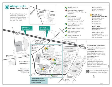 Maps, Directions and Parking | Atrium Health Wake Forest Baptist