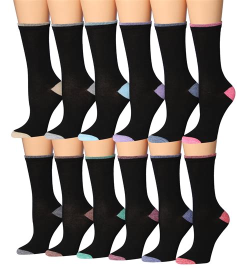 Colorfut Womens 12 Pairs Colorful Patterned Crew Socks Pwc94 Ab