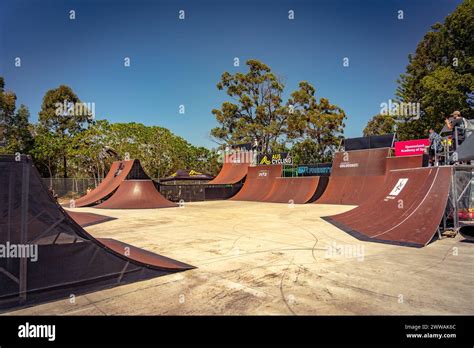 Gold Coast Qld Australia Sep 30 2023 Bmx Bike Ramps Near The Gold