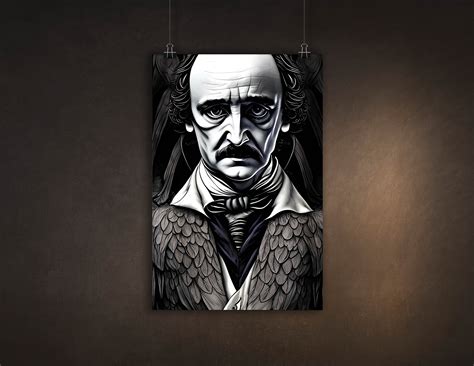 Edgar Allan Poe Illustrated Gothic Portrait Gothic Art Digital Post