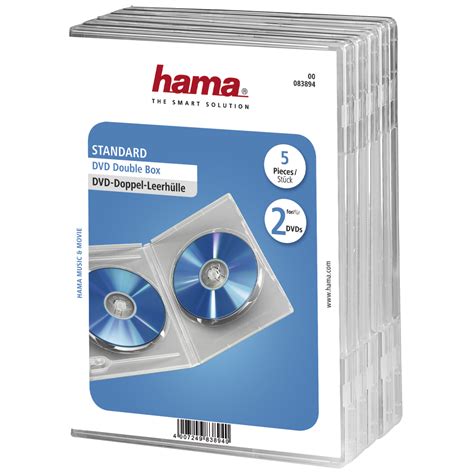 Hama DVD Doppel Leerhülle Standard 5er Pack Transparent