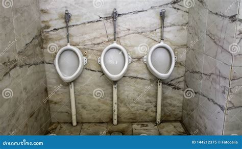Toilet Dirty Rusty Water In Public Toilet Bowl Stock Image