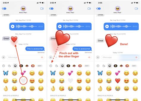 Comment réagir à un message en utilisant un emoji sur iPhone
