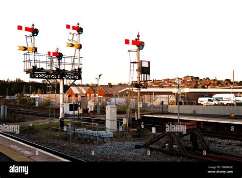 Lower Quadrant Stop And Distant Semaphore Signals At Worcester Shrub