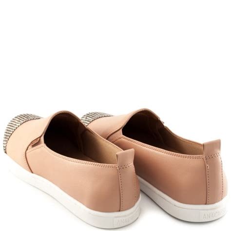 T Nis Slip On Glam Strass Anacapri C Nude Sapato Show