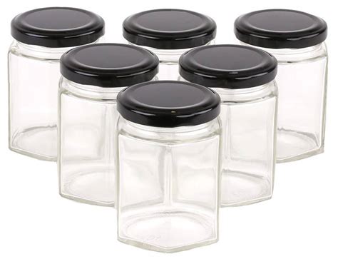 Pcs Honey Jars Ml Gm Hexagonal Jars Lack Lid