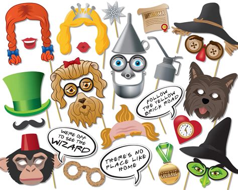 Wizard Of Oz Photo Booth Props Wizard Of Oz Birthday Party Etsy