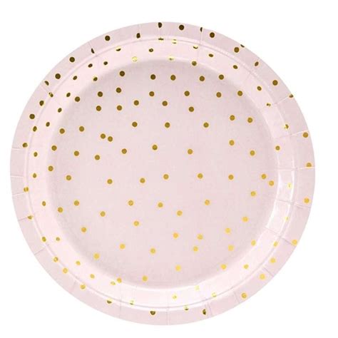 Piatti Rosa Chic Con Pois Oro Cm Pz Tpp J