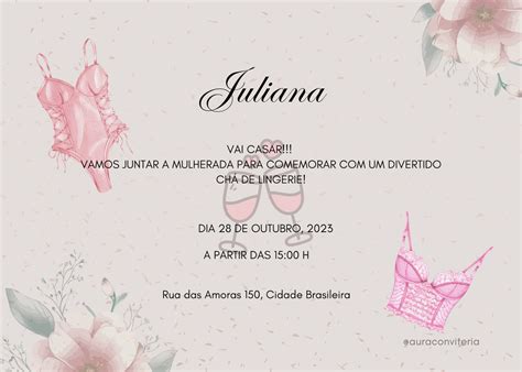 Convite Digital Ch De Lingerie Elo Produtos Especiais