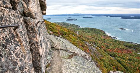 hike  precipice trail acadias  thrilling hike