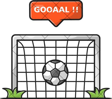 a soccer goal with the word goal above it and an orange sign that says goal