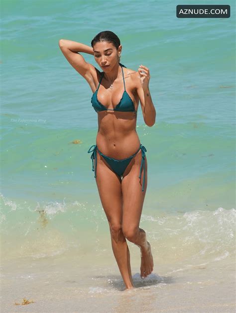 Chantel Jeffries Sexy Seen In A Green Bikini On The Beach In Miami Aznude