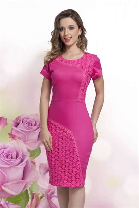 Bh Vestido Tubinho Pink Renda La Pinteres