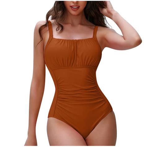Beai Cute Swimsuits One Piece Gold Metallic Bikini Set High Waist White Swimwear For Women Sexy