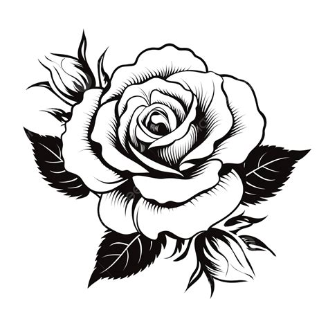 Rosas Contorno Silueta Blanco Y Negro Rosa Flor Png Dibujos Rosa