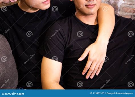 Asian Gay Couple Spending Time Together At Vintage Home Portrait Of Happy Gay Men Homosexual