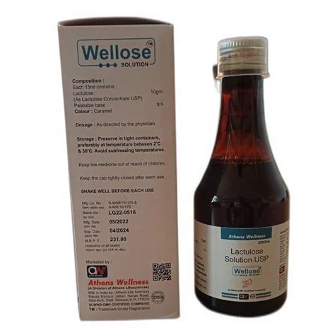 Wellose Lactulose Solution Usp Syrup 200 Ml At Rs 231 Bottle In Kala Amb Industrial Area Id